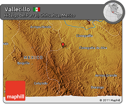 Physical 3D Map of Vallecillo