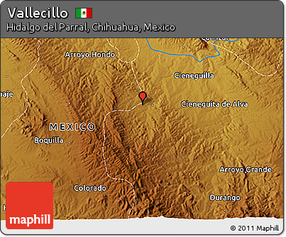 Physical 3D Map of Vallecillo