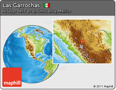 Physical Location Map of Las Garrochas