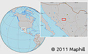 Gray Location Map of the area around 27° 19' 44" N, 107° 1' 30" W