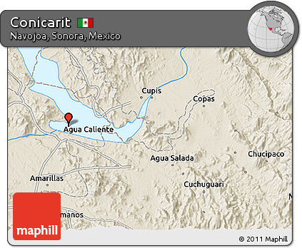 Shaded Relief 3D Map of Conicarit