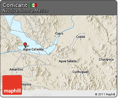 Shaded Relief 3D Map of Conicarit