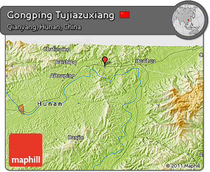 Physical 3D Map of Gongping Tujiazuxiang