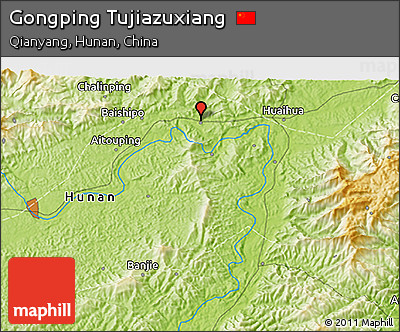 Physical 3D Map of Gongping Tujiazuxiang