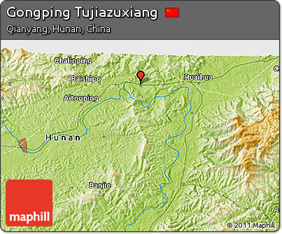 Physical 3D Map of Gongping Tujiazuxiang