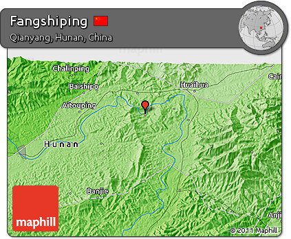 Political 3D Map of Fangshiping