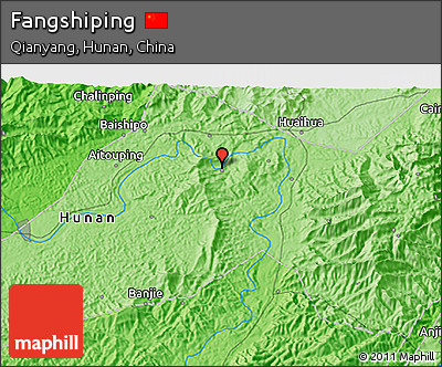 Political 3D Map of Fangshiping