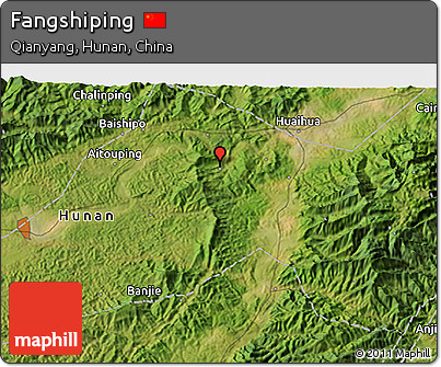 Satellite 3D Map of Fangshiping