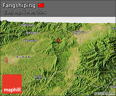 Satellite 3D Map of Fangshiping