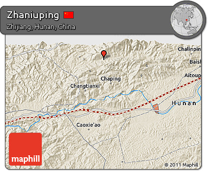 Shaded Relief 3D Map of Zhaniuping