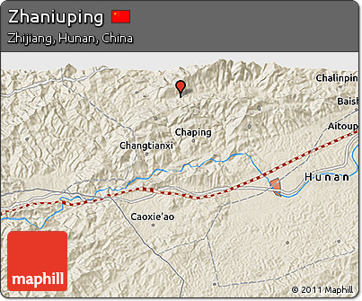 Shaded Relief 3D Map of Zhaniuping