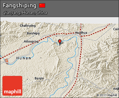 Shaded Relief 3D Map of Fangshiping