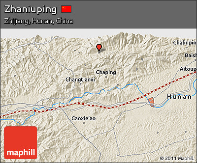 Shaded Relief 3D Map of Zhaniuping