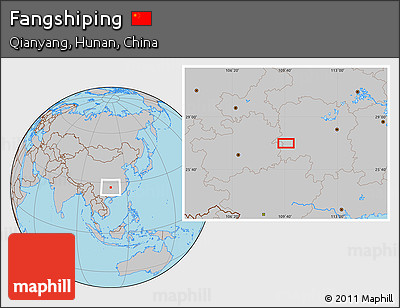 Gray Location Map of Fangshiping