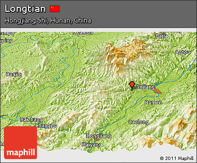 Physical Panoramic Map of Longtian