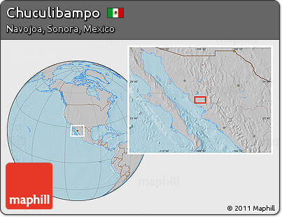Gray Location Map of Chuculibampo, hill shading