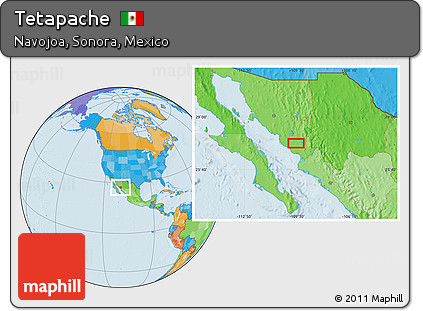 Political Location Map of Tetapache