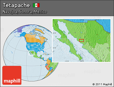 Political Location Map of Tetapache