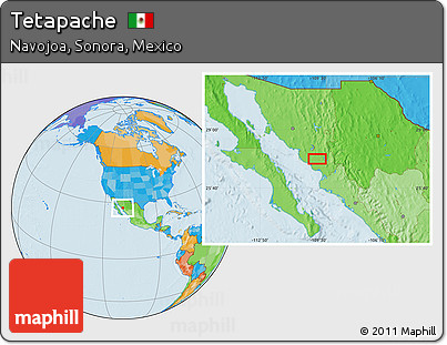 Political Location Map of Tetapache