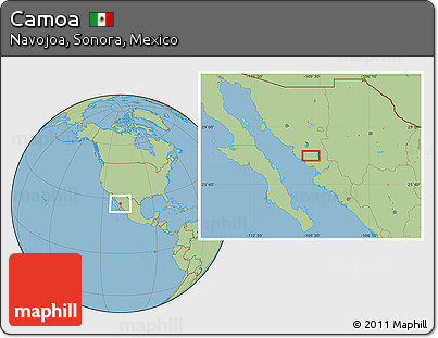 Savanna Style Location Map of Camoa