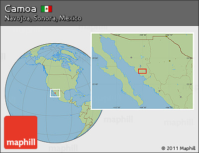 Savanna Style Location Map of Camoa