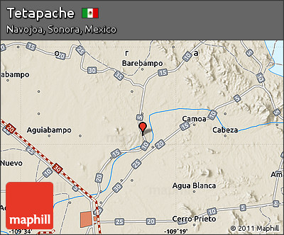 Shaded Relief Map of Tetapache