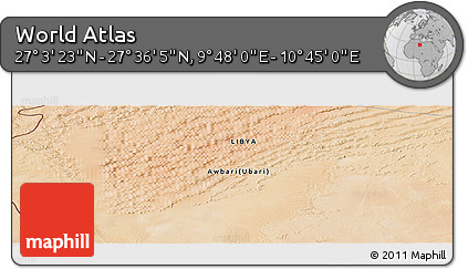 Satellite Panoramic Map of the Area around 27° 19' 44" N, 10° 16' 30" E