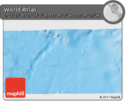 Physical 3D Map of the Area around 27° 19' 44" N, 111° 16' 30" W