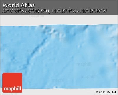 Physical 3D Map of the Area around 27° 19' 44" N, 111° 16' 30" W
