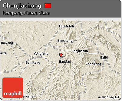 Shaded Relief 3D Map of Chenjiachong