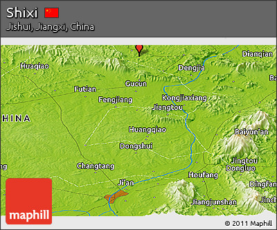 Physical Panoramic Map of Shixi