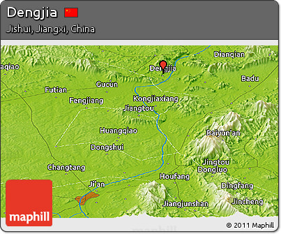 Physical Panoramic Map of Dengjia