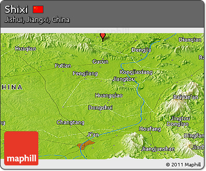 Physical Panoramic Map of Shixi
