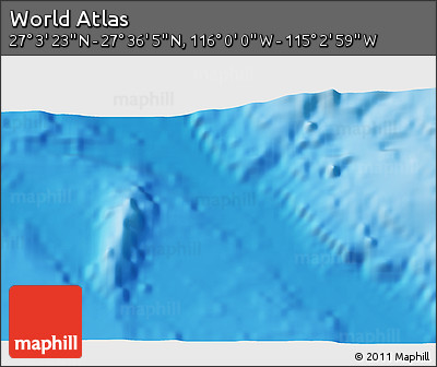 Physical 3D Map of the Area around 27° 19' 44" N, 115° 31' 30" W