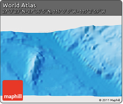 Physical 3D Map of the Area around 27° 19' 44" N, 115° 31' 30" W