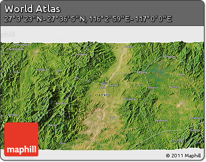 Satellite 3D Map of the Area around 27° 19' 44" N, 116° 31' 30" E