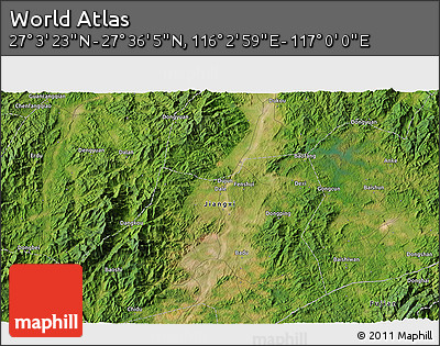 Satellite 3D Map of the Area around 27° 19' 44" N, 116° 31' 30" E