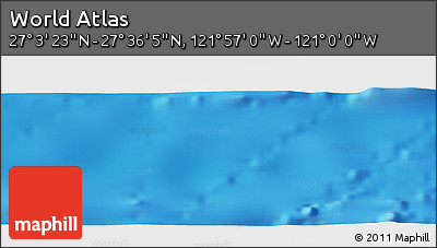 Physical Panoramic Map of the Area around 27° 19' 44" N, 121° 28' 29" W