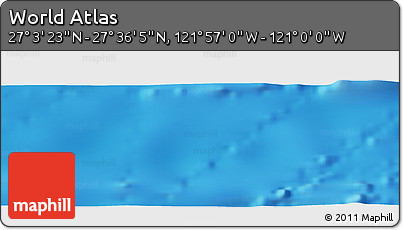 Physical Panoramic Map of the Area around 27° 19' 44" N, 121° 28' 29" W
