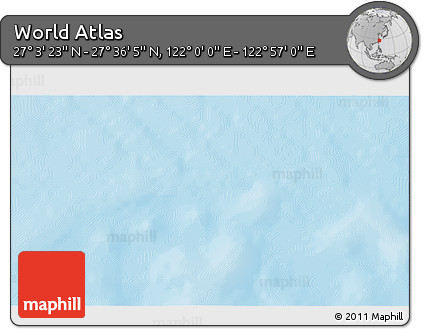 Physical 3D Map of the Area around 27° 19' 44" N, 122° 28' 29" E