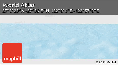 Physical Panoramic Map of the Area around 27° 19' 44" N, 122° 28' 29" E