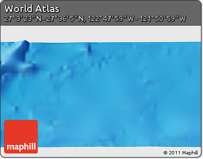 Physical 3D Map of the Area around 27° 19' 44" N, 122° 19' 29" W