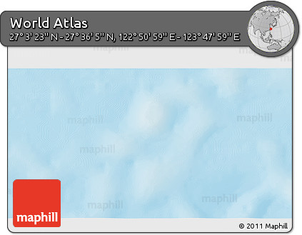 Physical 3D Map of the Area around 27° 19' 44" N, 123° 19' 29" E