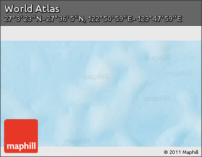 Physical 3D Map of the Area around 27° 19' 44" N, 123° 19' 29" E