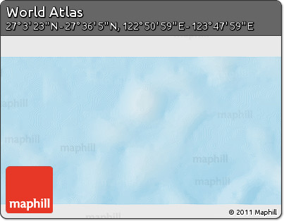 Physical 3D Map of the Area around 27° 19' 44" N, 123° 19' 29" E