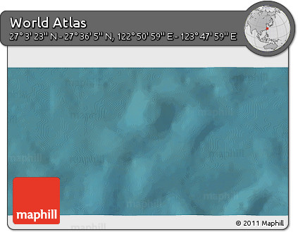 Satellite 3D Map of the Area around 27° 19' 44" N, 123° 19' 29" E