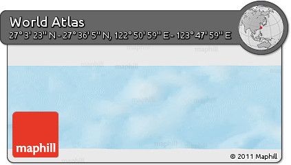 Physical Panoramic Map of the Area around 27° 19' 44" N, 123° 19' 29" E