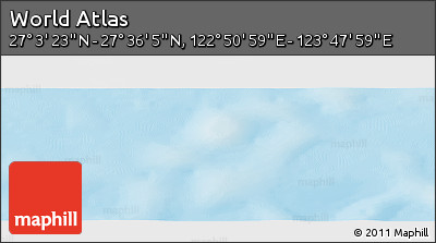 Physical Panoramic Map of the Area around 27° 19' 44" N, 123° 19' 29" E