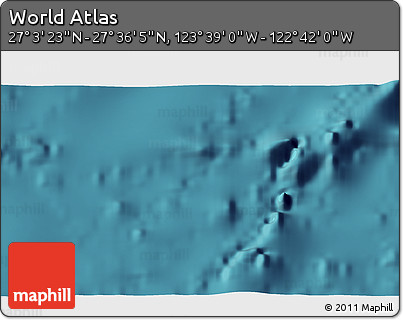 Satellite 3D Map of the Area around 27° 19' 44" N, 123° 10' 30" W