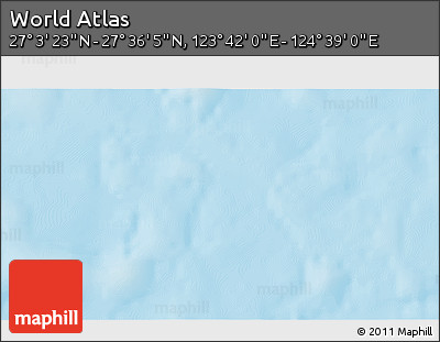 Physical 3D Map of the Area around 27° 19' 44" N, 124° 10' 30" E